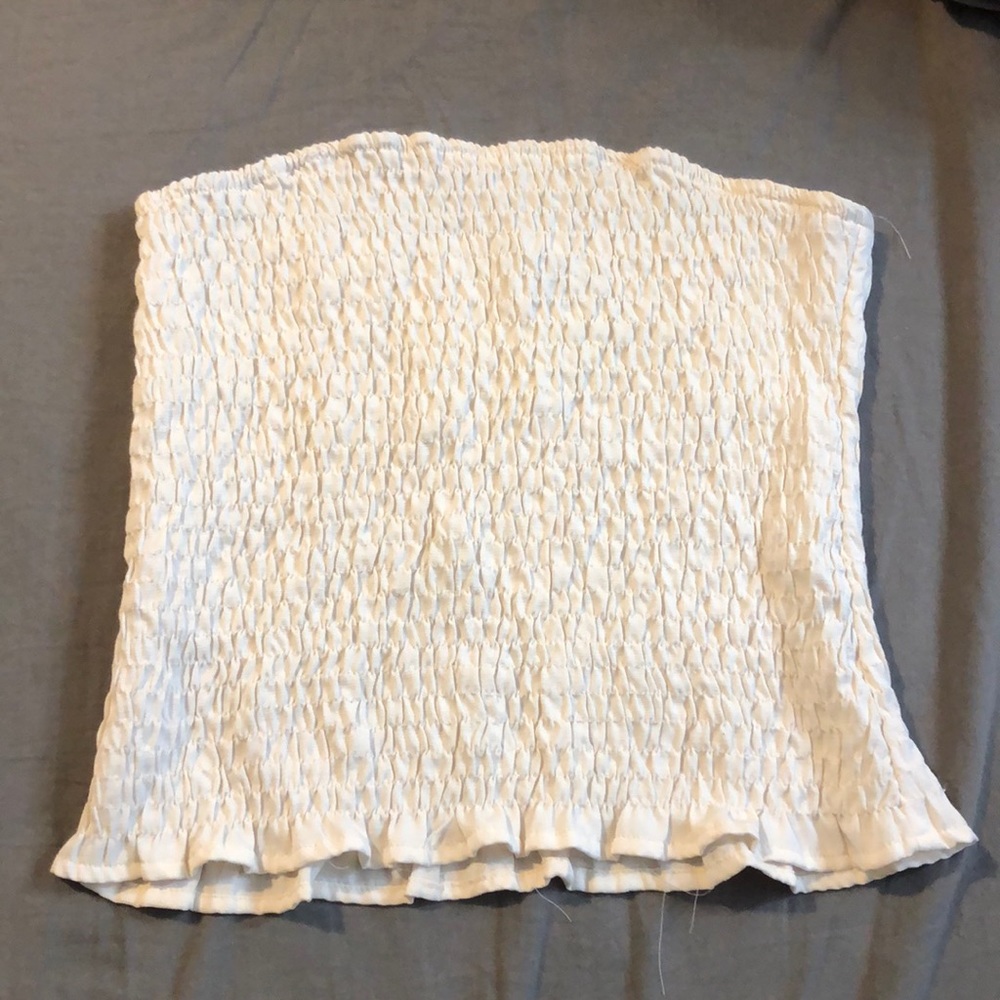 Ridged white crop top